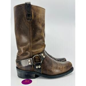 Double-H Mens Harness Brown Crazyhorse Motorcycle Leather Boots 4004 Size 9.5 EE